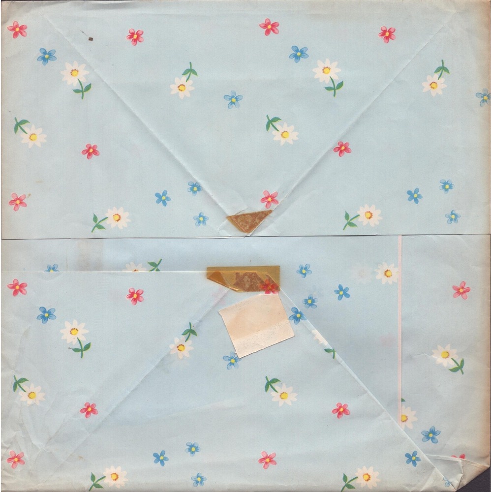 Vintage Mid Century Baby Gift Wrap Ephemera Pink Rose Blue Sleeping Infant G-VG - Picture 6 of 6